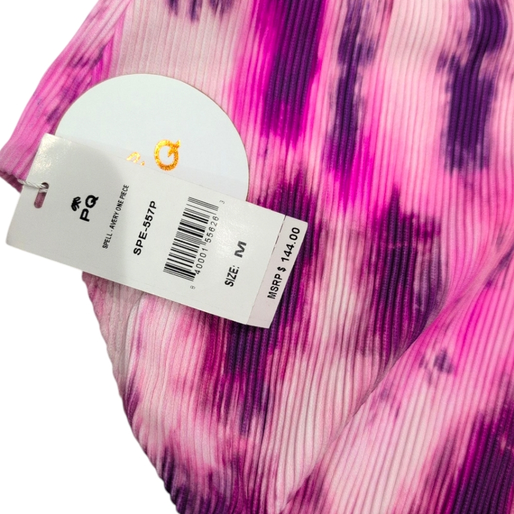 NWT PQ Swim Pink Tie Dye One Piece Swim Suit Medium - Picture 9 of 10